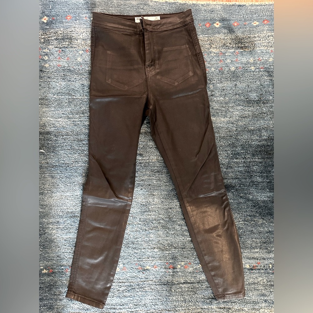 ASOS Brand Leather Look Skinny Jeans